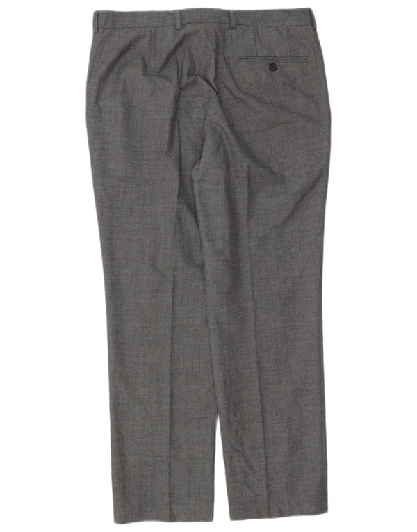 Gerade Herren-Anzughose von Marks & Spencer, W34, L29, grau, Polyester