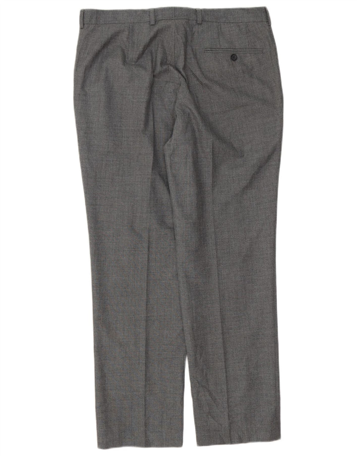 Gerade Herren-Anzughose von Marks & Spencer, W34, L29, grau, Polyester