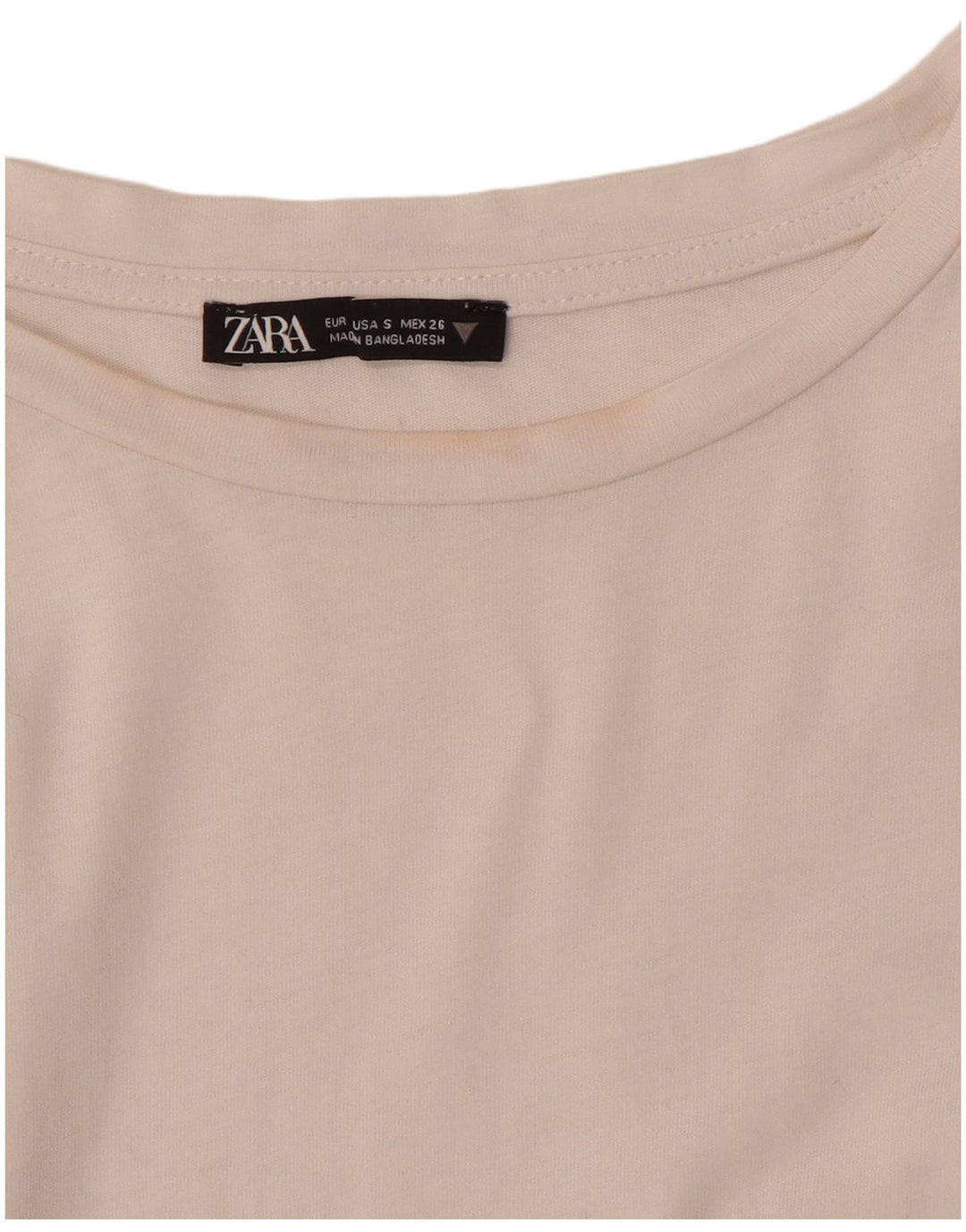 Zara Damen T-Shirt Top UK 10 Small Weiß