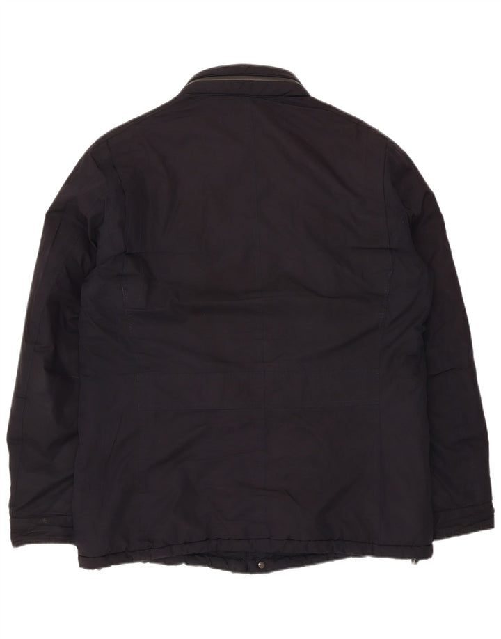 Massimo Dutti Herren-Windbreaker-Mantel mit Kapuze, UK 40, Größe L, Marineblau