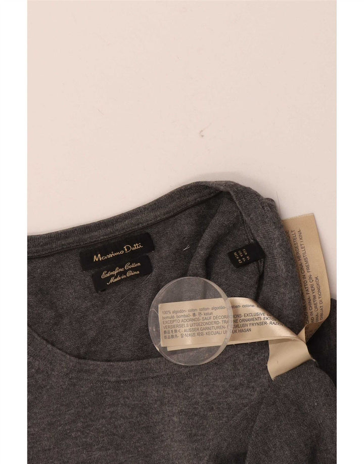 Massimo Dutti Herren Top Langarm XL Grau Baumwolle