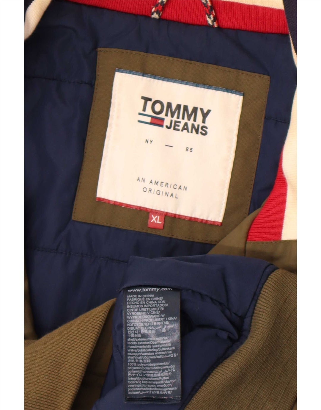 Tommy Hilfiger Herren Bomberjacke UK 42 XL Khaki Polyamid