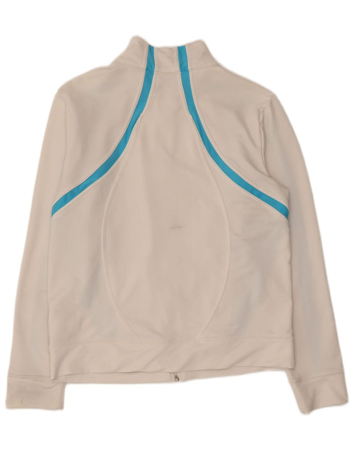 NIKE Womens Fit Dry Trainingsanzug-Oberjacke US 12/14 Large White Colourblock