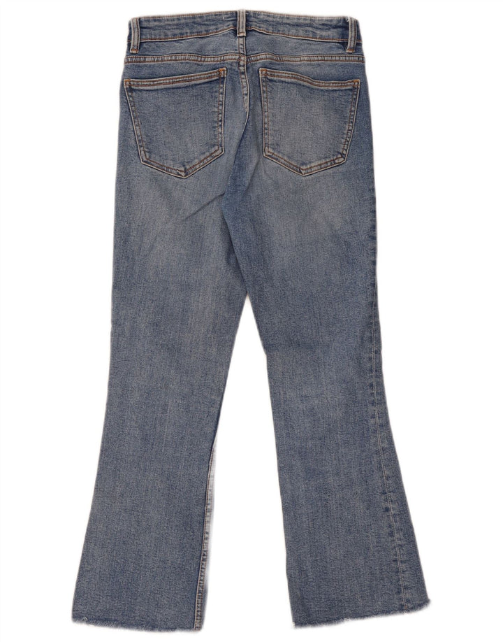 Zara Damen Schlagjeans EU 38 Small W28 L25 Blaue Baumwolle