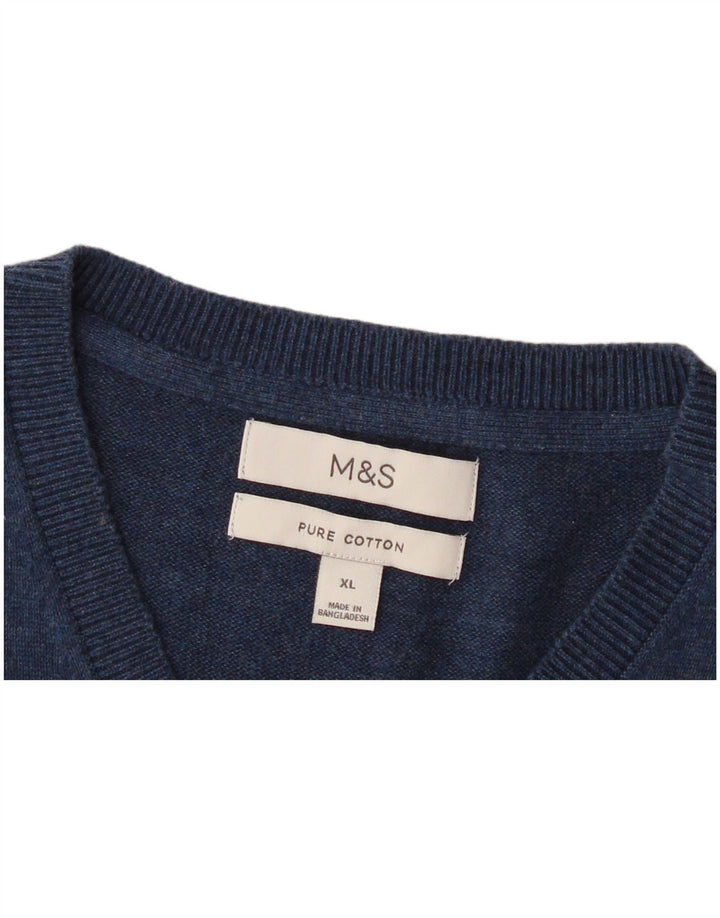 Marks & Spencer Herren Weste Tank Top XL Marineblau Baumwolle