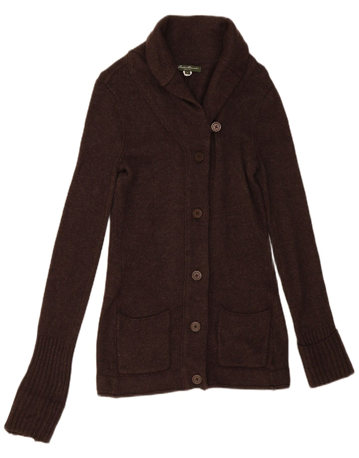 Eddie Bauer Damen Strickjacke UK 12 Mittelbraun Angora