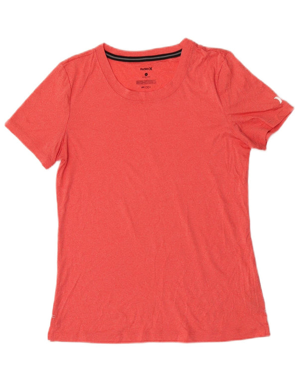 Hurley Damen T-Shirt Top UK 10 Small Orange meliert Polyester