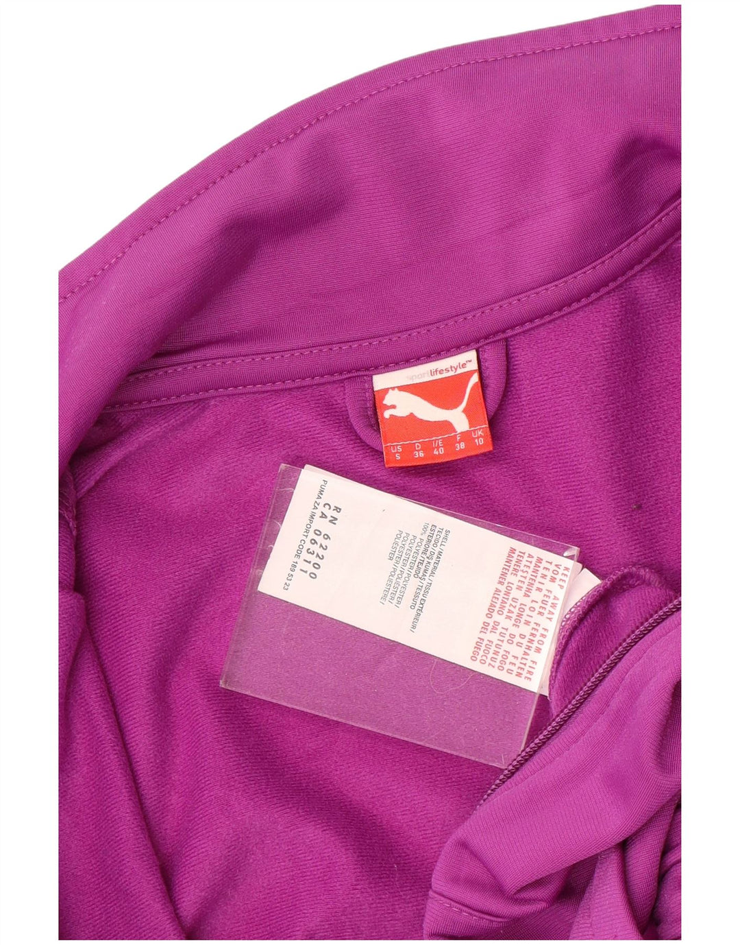 Puma Damen-Trainingsanzug-Top-Jacke, UK 10, klein, rosa, Polyester
