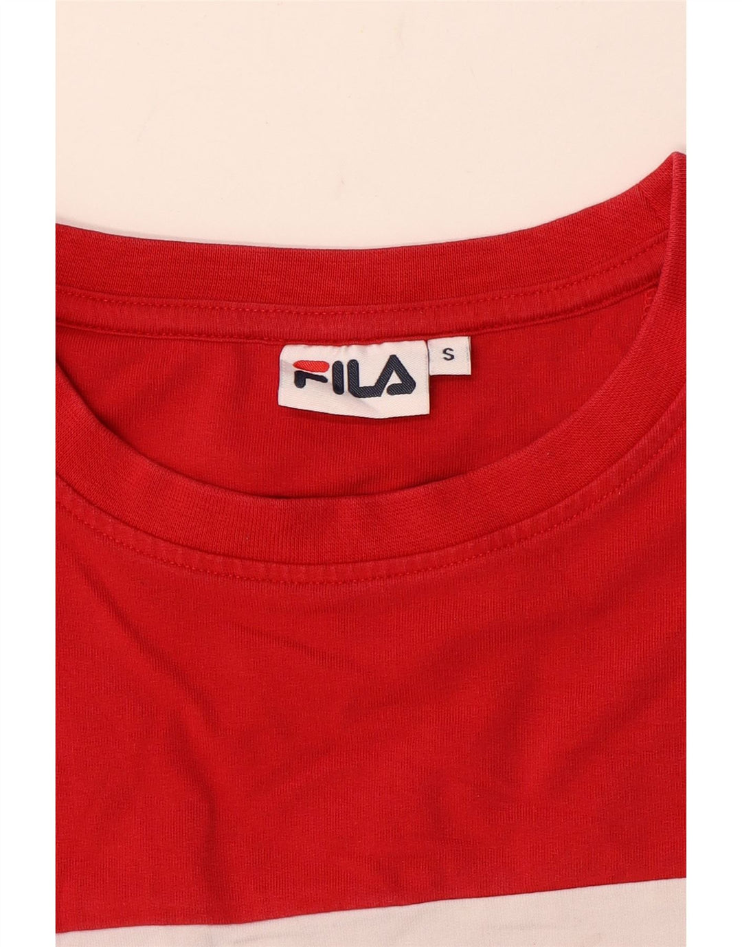 Fila Damen Grafik-Sweatshirtpullover UK 10 Small Rot Farbblock