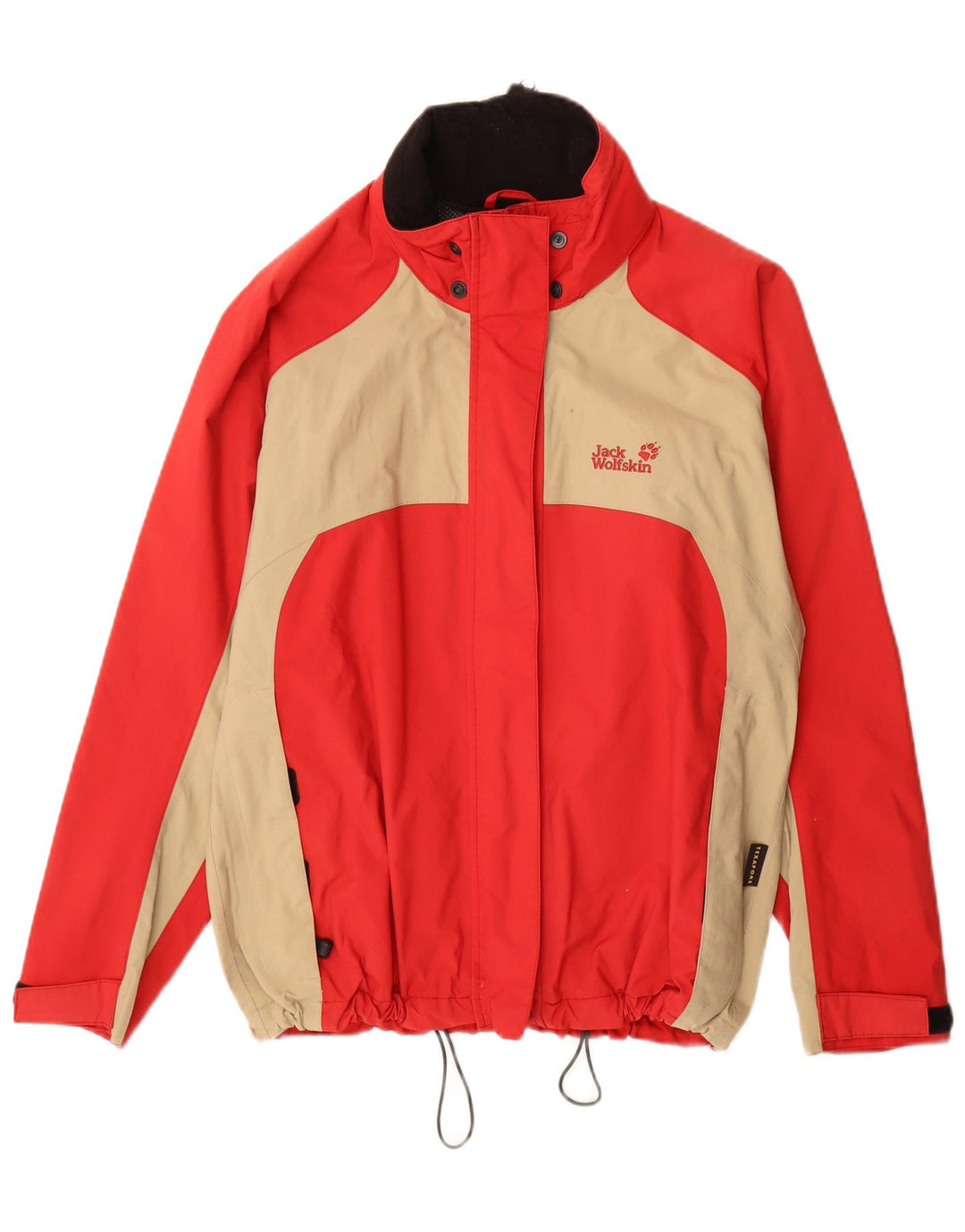 Jack Wolfskin Womens Loose Fit Regenjacke UK 12 Medium Red Colourblock