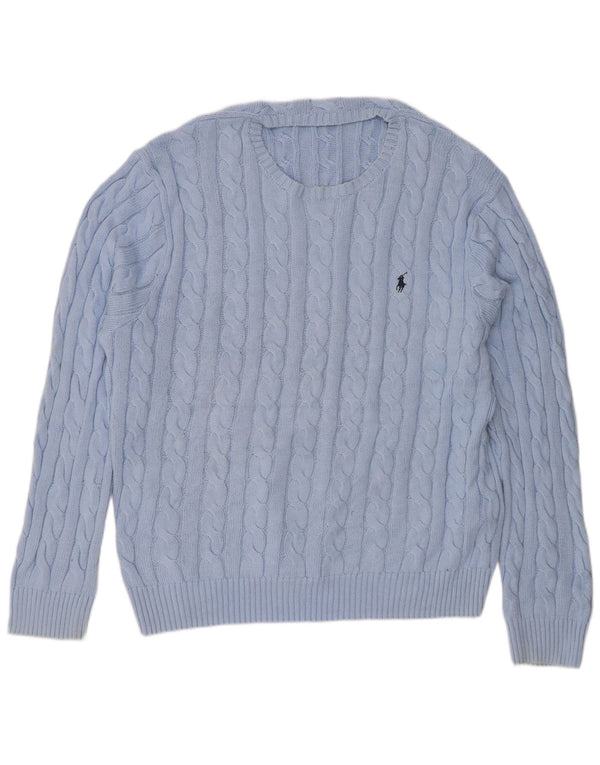 Polo Ralph Lauren Herren-Pullover mit Rundhalsausschnitt, 2XL, blaue Baumwolle