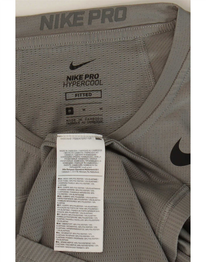 Nike Tailliertes Herren-T-Shirt-Oberteil aus mittelgrauem Polyester