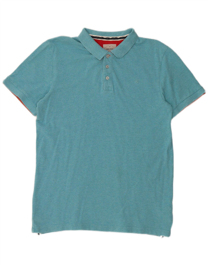 White Stuff Herren-Poloshirt aus mittelblauer Baumwolle