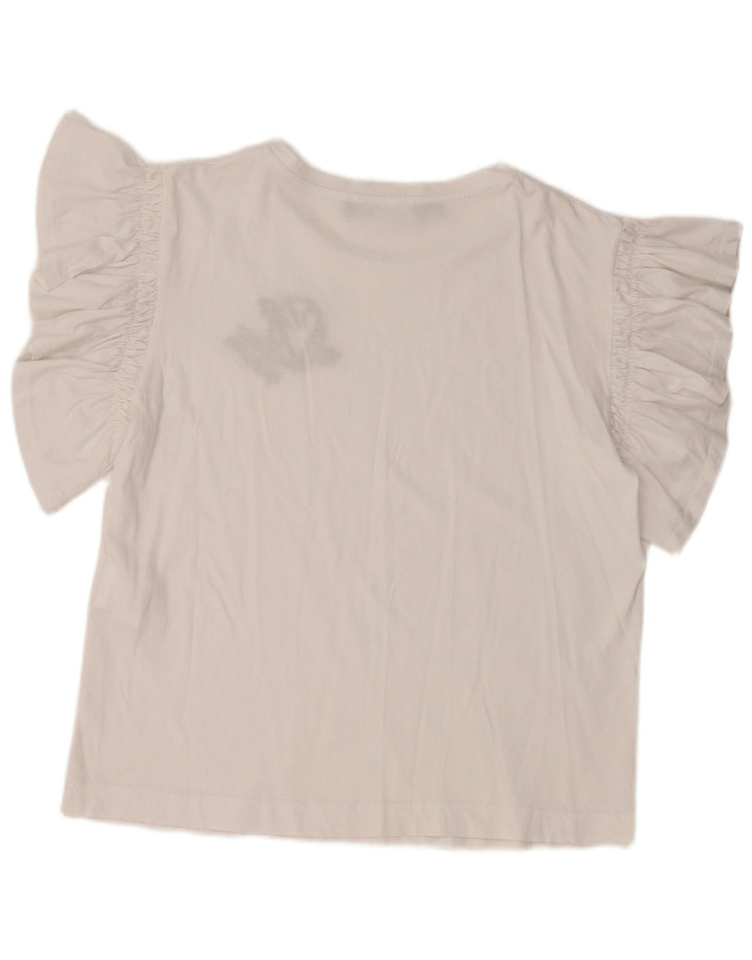 MOSCHINO Grafik-Blusenoberteil für Damen, IT 44, mittelweiße Baumwolle