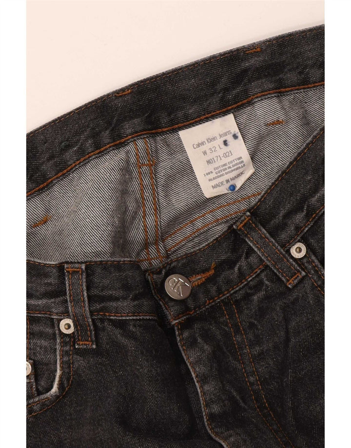 Calvin Klein Herren Straight Jeans W32 L31 Schwarze Baumwolle