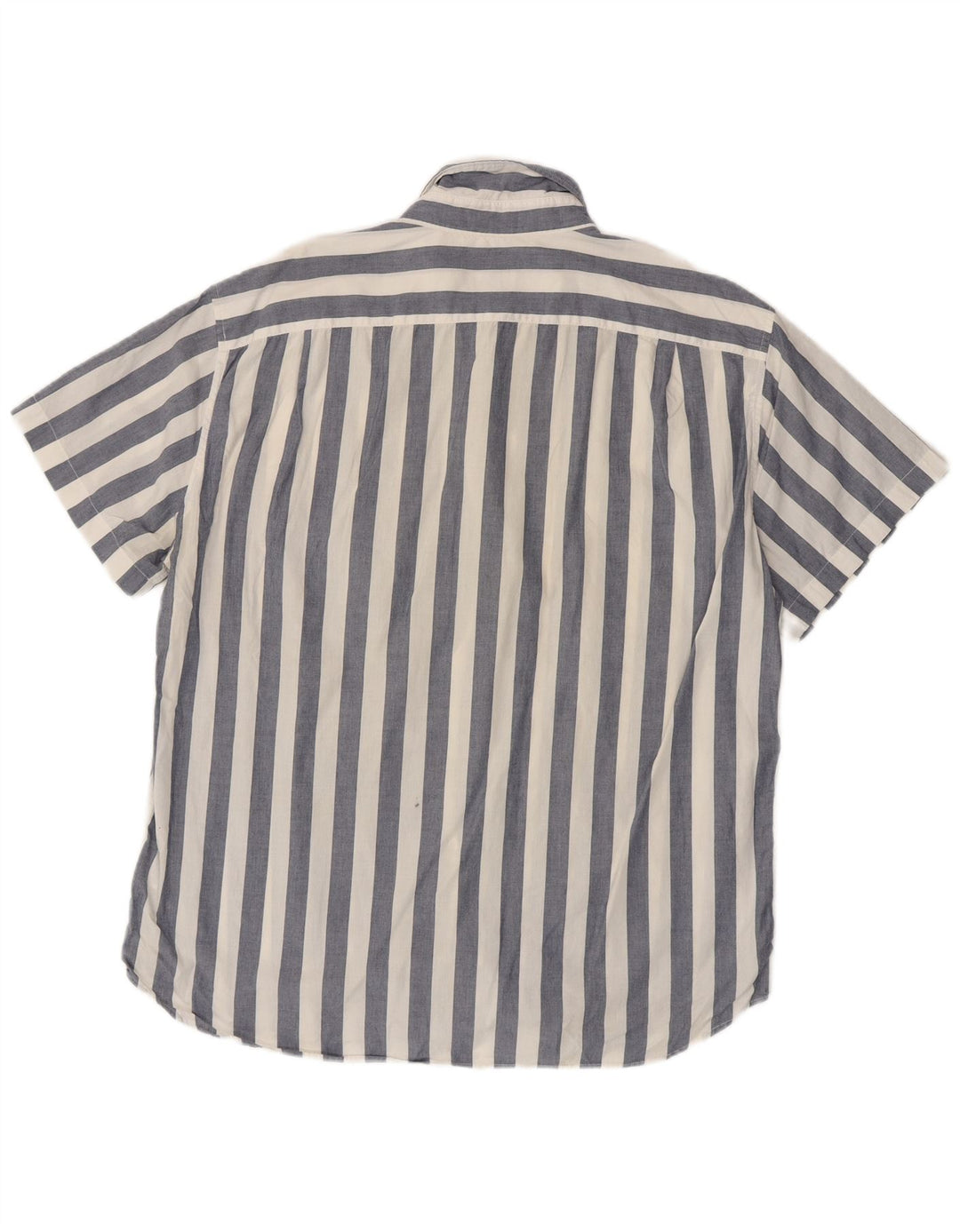 J. CREW Herren-Hemd, kurzärmelig, schmal, XL, blau gestreift, Baumwolle