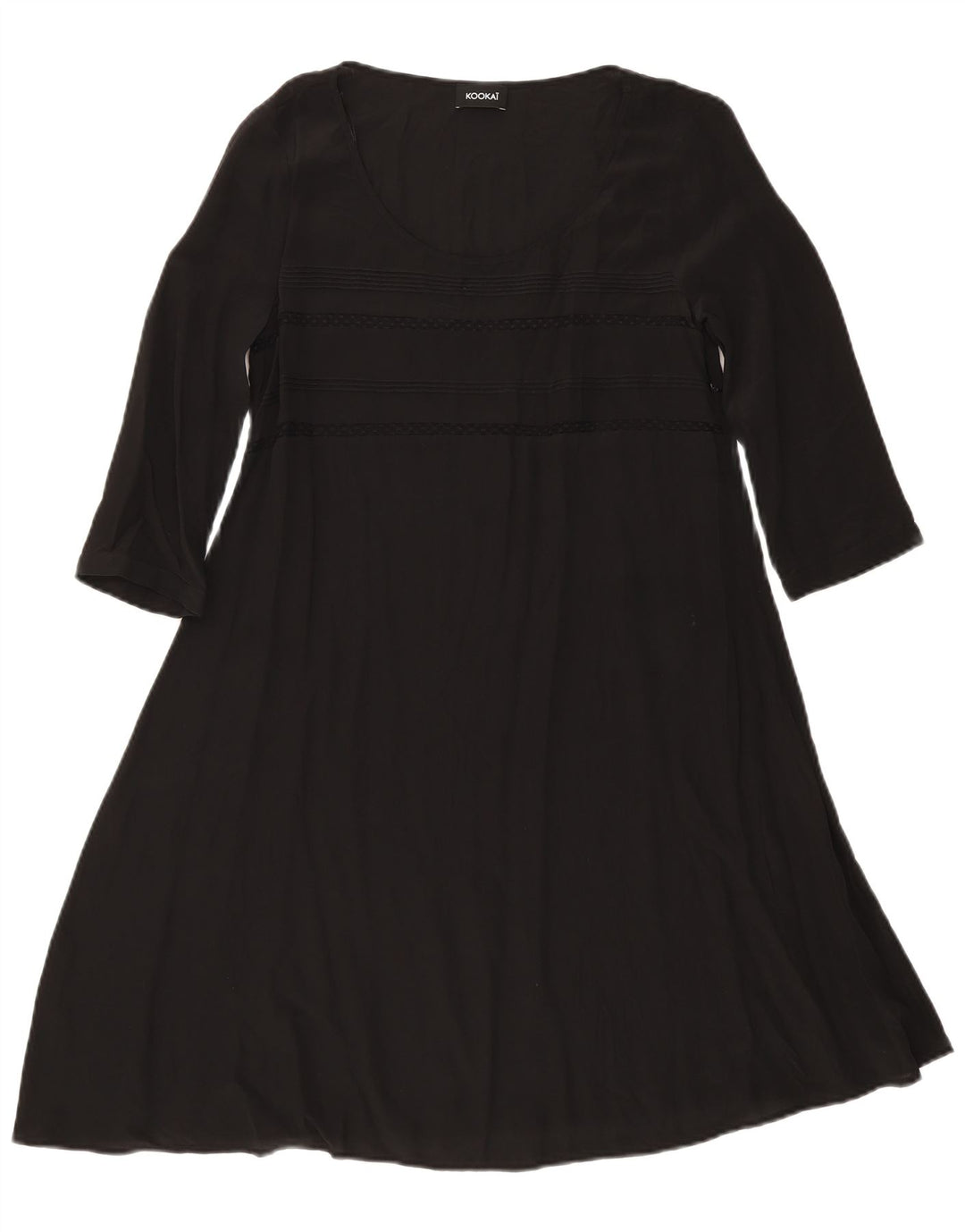 Kookai Langärmliges A-Linien-Kleid für Damen, UK 12, Mittelschwarz