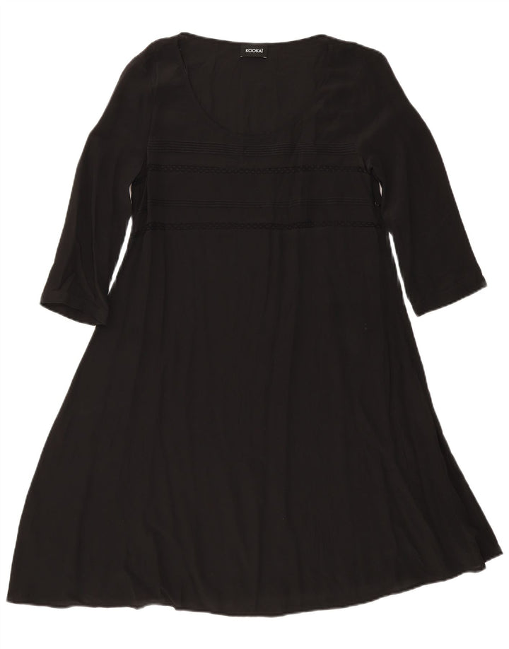 Kookai Langärmliges A-Linien-Kleid für Damen, UK 12, Mittelschwarz