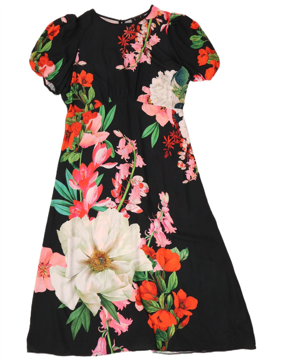 Lipsy Damen-Maxikleid, UK-Größe 46, Größe L, aus schwarzem, geblümtem Polyester
