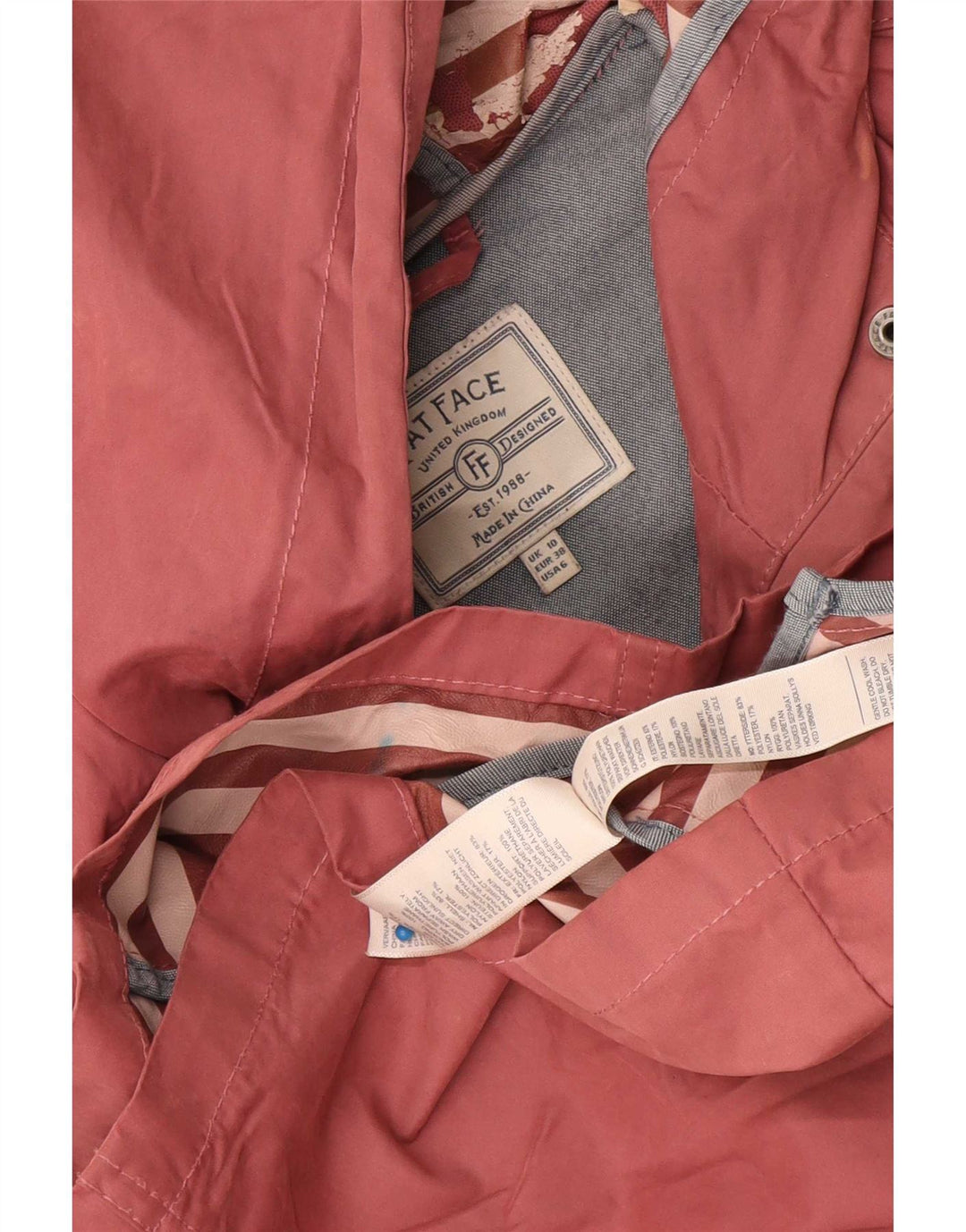 Fat Face Damen-Dufflecoat mit Kapuze, UK 10, Größe S, Rosa, Polyester