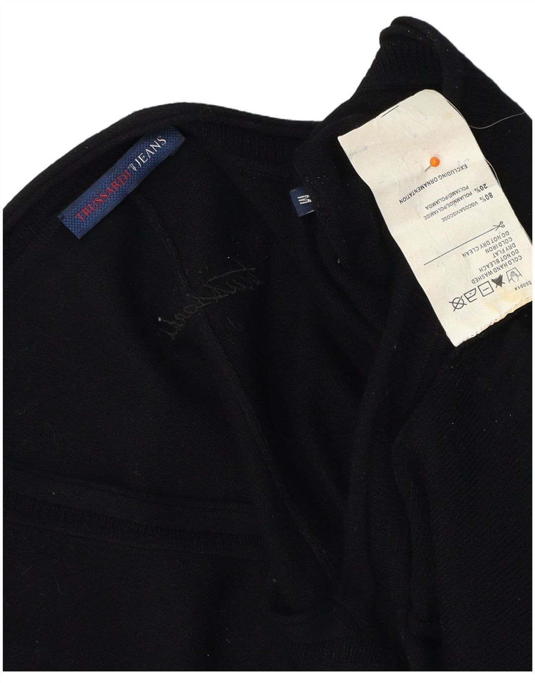 TRUSSARDI JEANS Damen Poncho-Pullover UK 14 Mittelschwarze Viskose