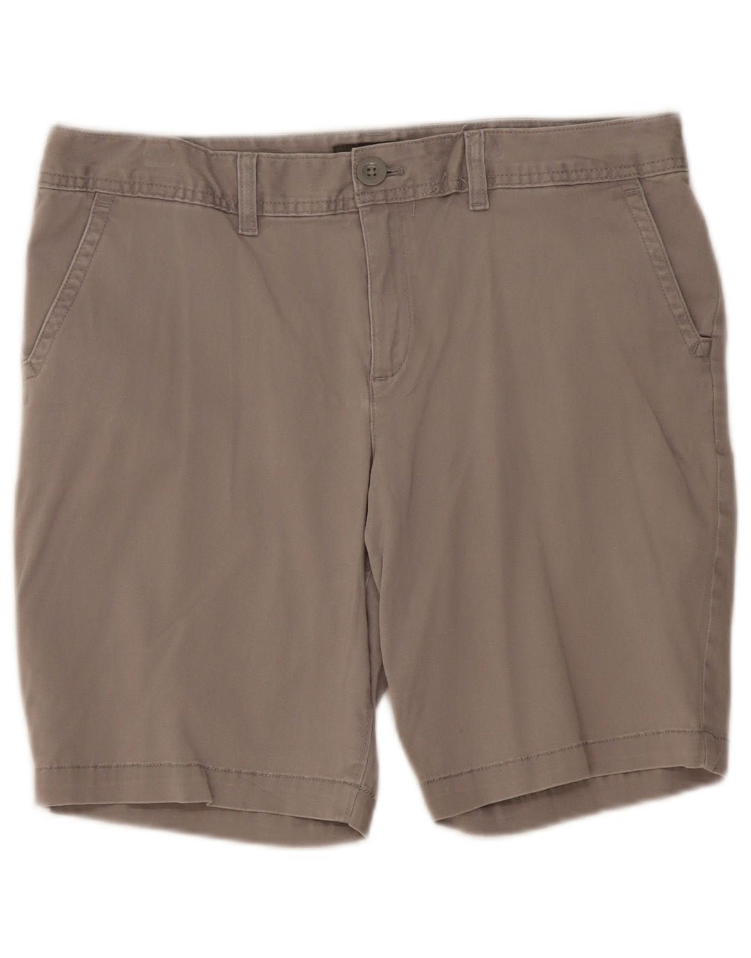 Eddie Bauer Damen Chino-Shorts US 12 Large W36 Graue Baumwolle