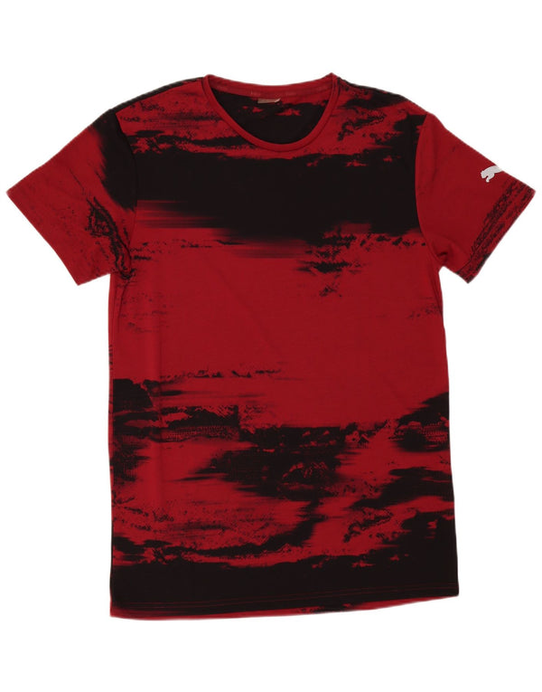 Puma Herren T-Shirt Top Medium Burgund Farbblock