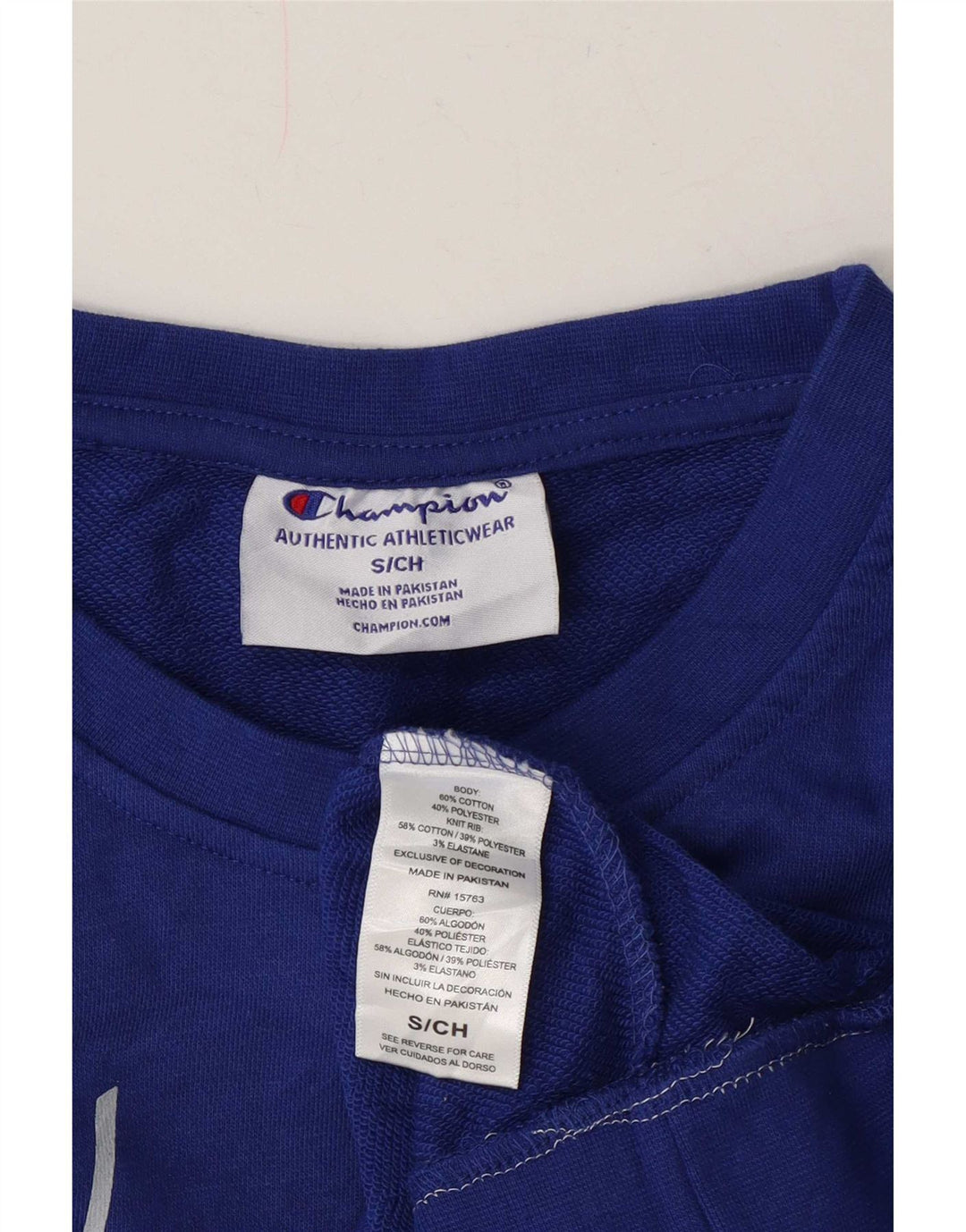 Champion Womens Graphic Oversized Sweatshirt Pullover UK 10 Small Blau Baumwolle