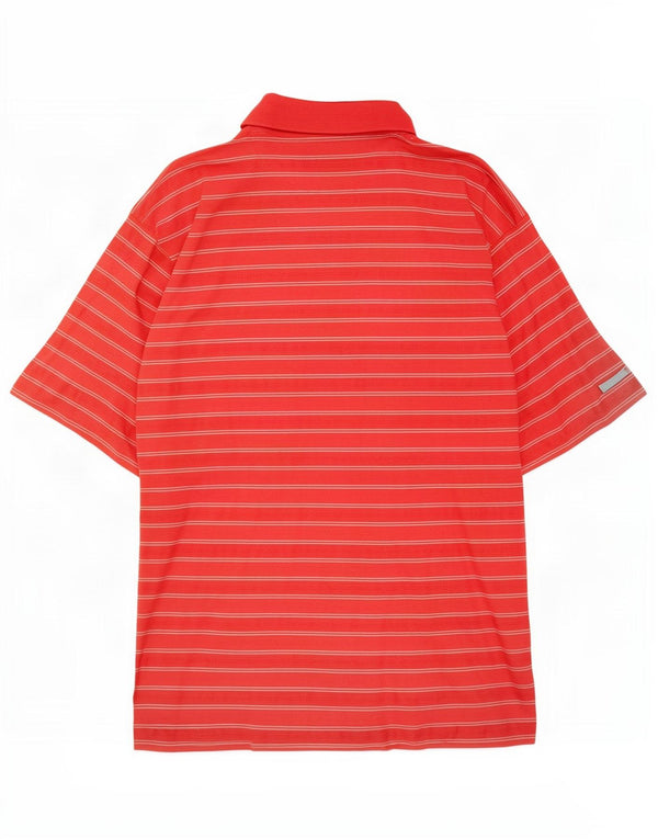 Nike Herren Poloshirt UK 42/44 Large Rot gestreift