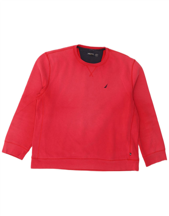 Nautica Herren Sweatshirt Pullover XL Rot Baumwolle