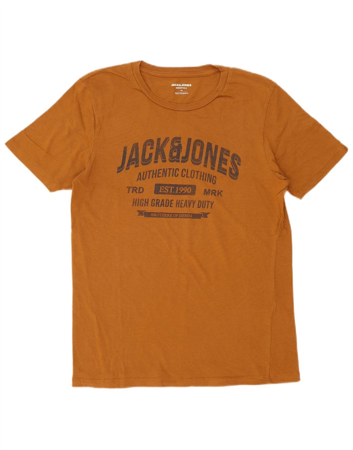 Jack & Jones Herren-T-Shirt mit Grafik, mittelbraune Baumwolle
