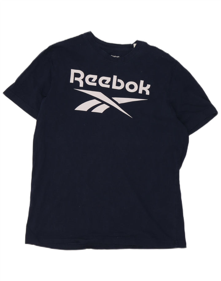Reebok Herren-T-Shirt mit Grafik, groß, marineblau, Baumwolle