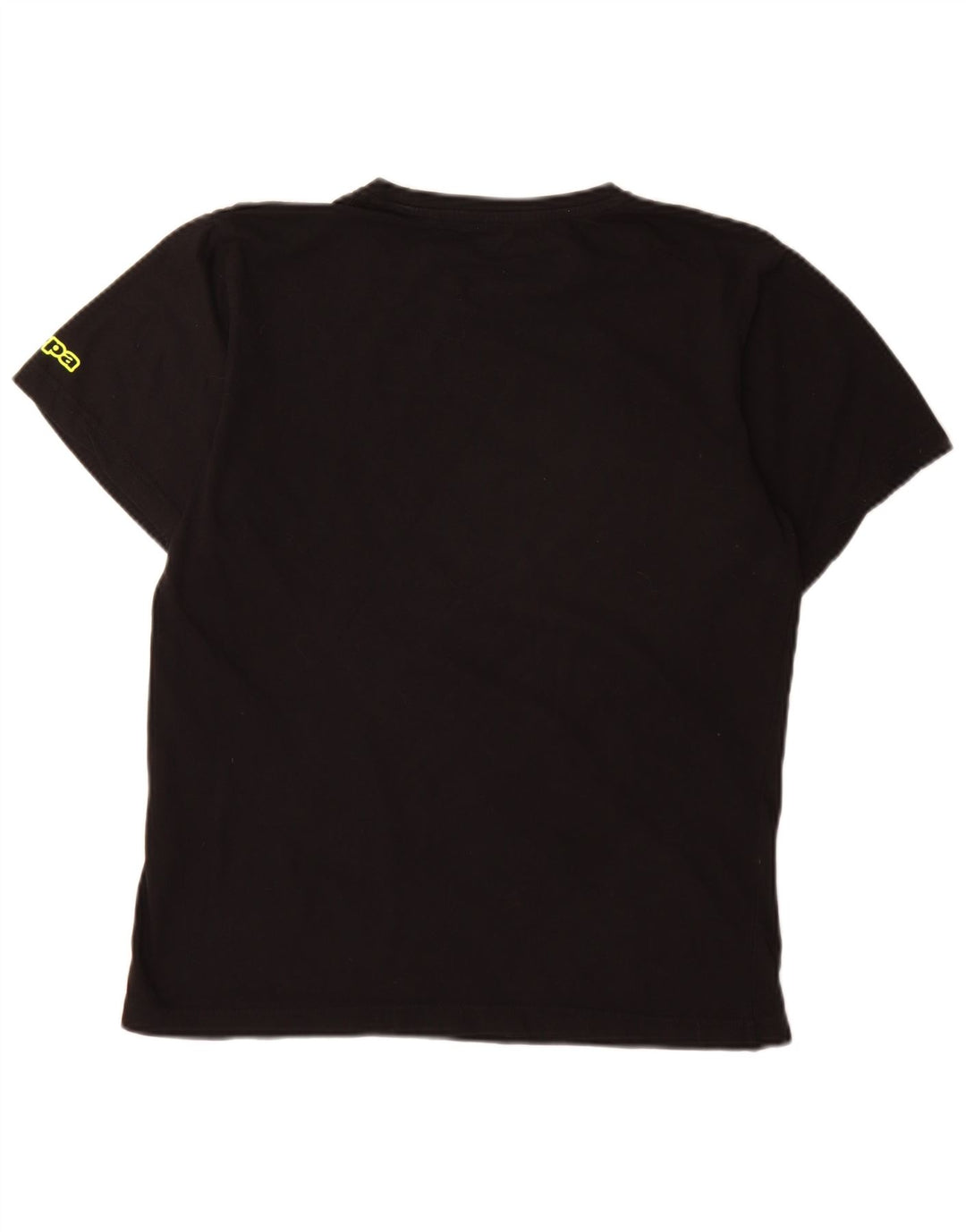 Kappa Herren Grafik-T-Shirt-Oberteil aus mittelschwarzer Baumwolle