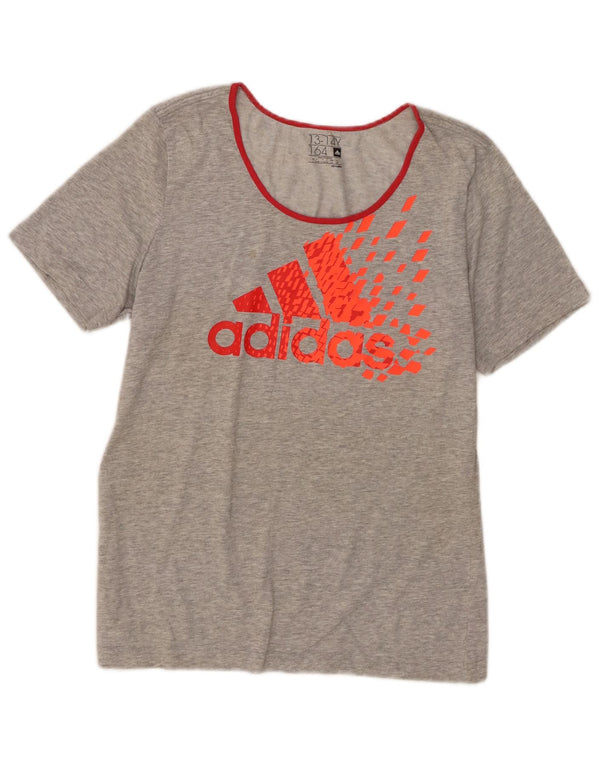 Adidas Mädchen Climalite Graphic T-Shirt Top 13-14 Jahre Grau