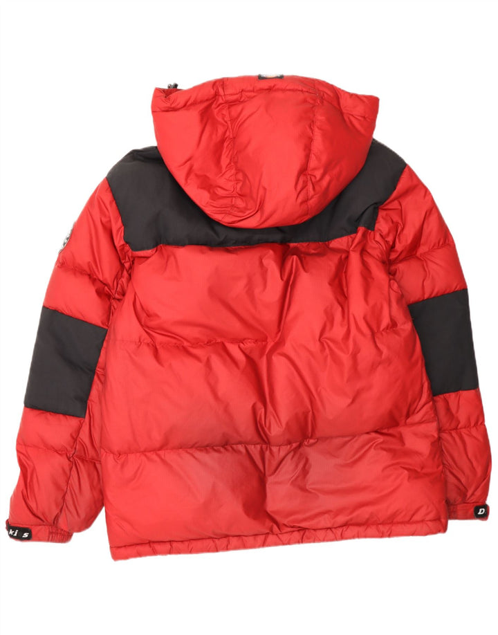 Dickies wattierte Herrenjacke mit Kapuze, UK 38, mittelrotes Colourblock-Nylon
