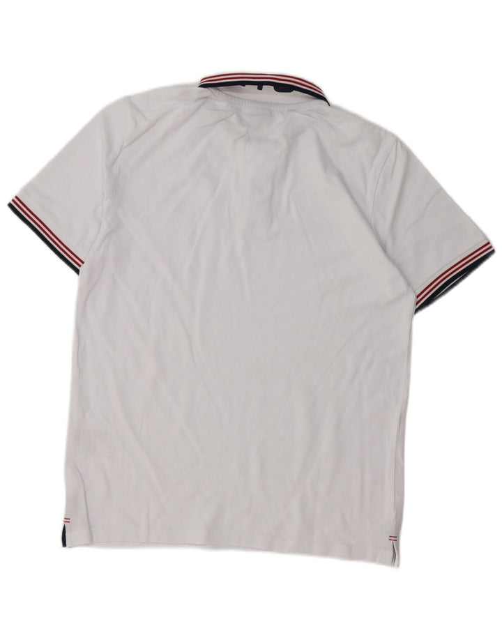 North Sails Herren-Poloshirt mit Grafik, Größe S, weiße Baumwolle