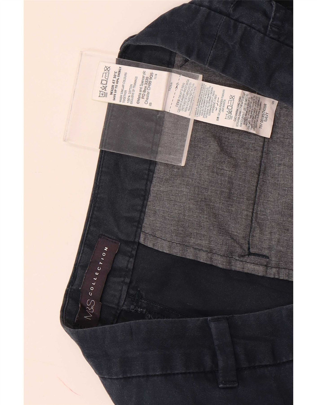 Marks & Spencer Damen Chinoshorts UK 12 Medium W30 Marineblaue Baumwolle