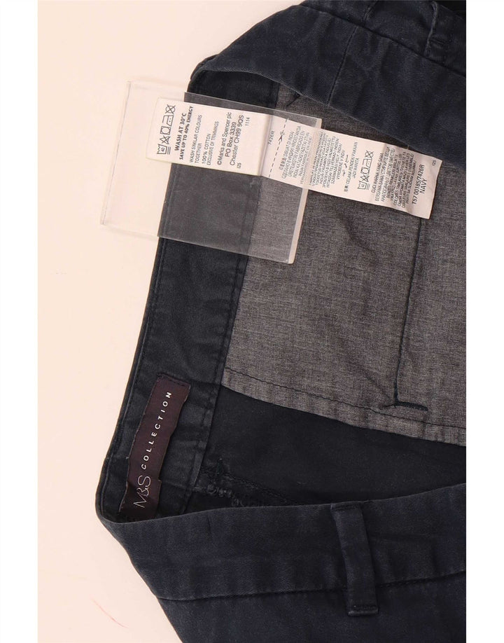 Marks & Spencer Damen Chinoshorts UK 12 Medium W30 Marineblaue Baumwolle