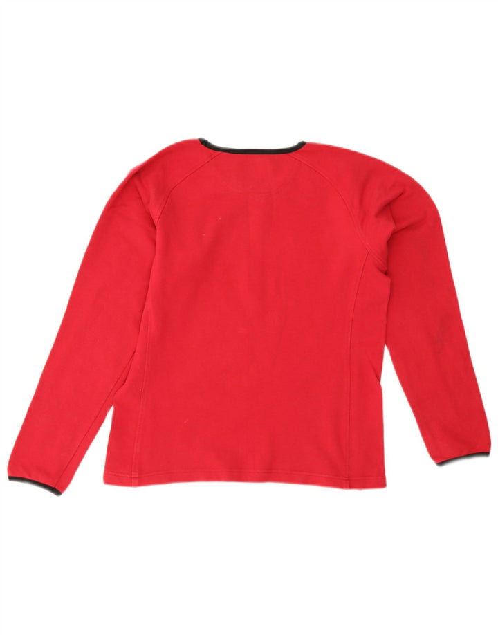 Champion Womens Graphic Top Langarm UK 12 Mittelrote Baumwolle