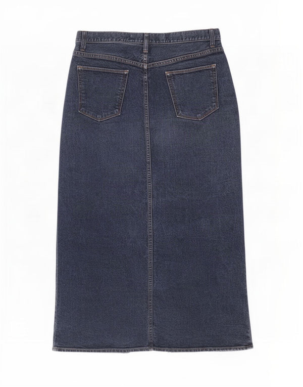 Gap Damen Maxi-Jeansrock US 12 Large W34 Marineblaue Baumwolle