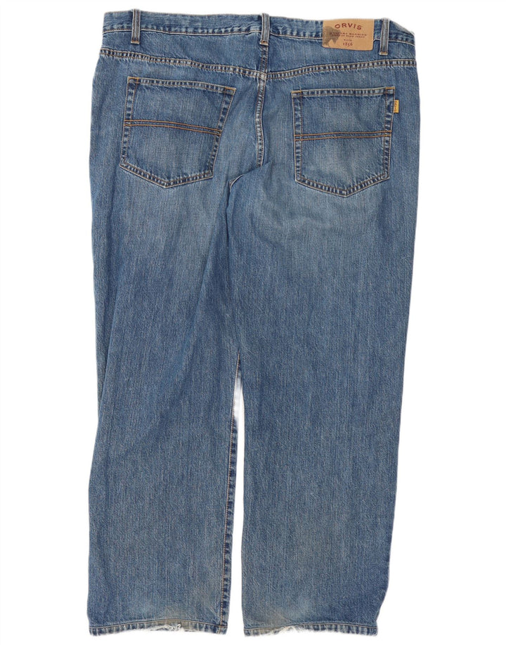 Orvis Herren Straight Jeans W44 L30 Blaue Baumwolle