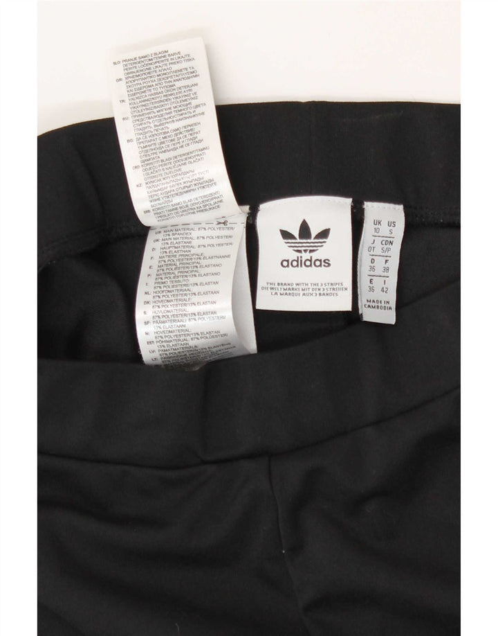Adidas Damen Leggings UK 10 Small Schwarz Polyester