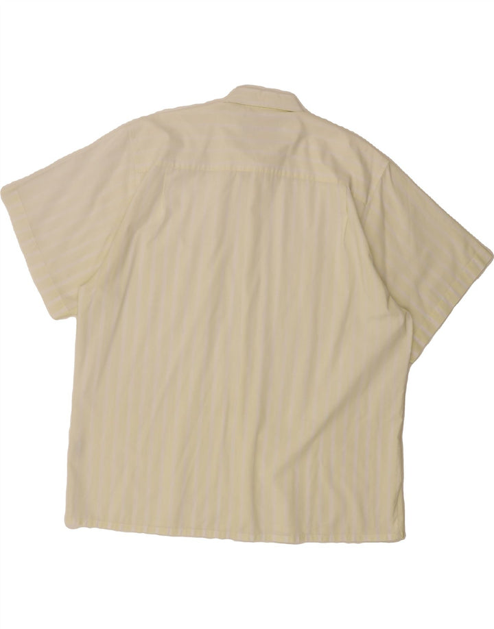 SILVERSTONE Mens Short Sleeve Shirt XL Yellow Striped Cotton Vintage Silverstone and Second-Hand Silverstone from Messina Hembry 