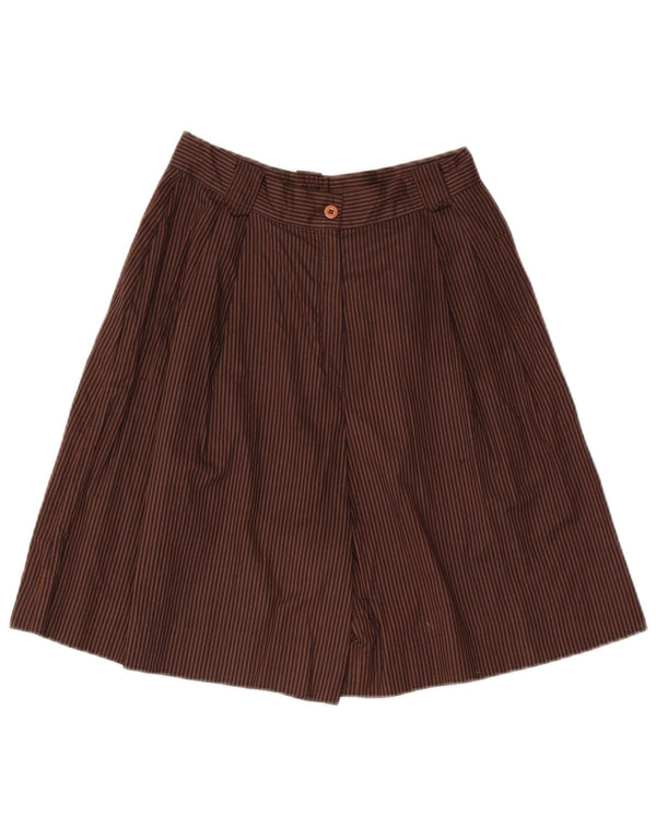 Vintage Damen Bermudashorts mit hoher Taille IT 44 Medium W28 Braune Nadelstreifen