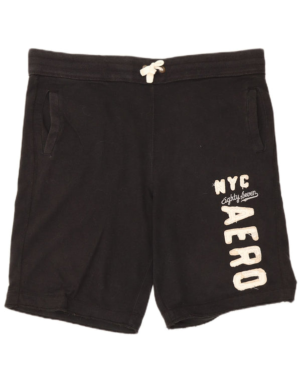 Aeropostale Herren Graphic Sport Shorts XL Schwarz Baumwolle