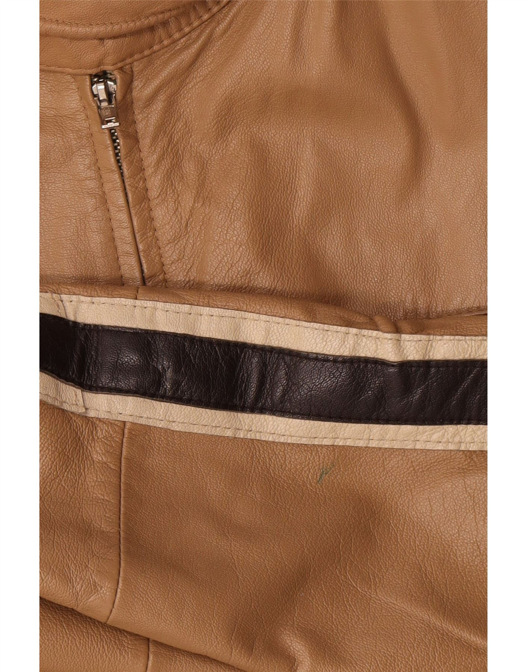 Vintage Herren Lederjacke IT 54 XL Beige Colourblock Leder