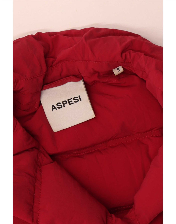 Aspesi Damen Übergroßer zweireihiger wattierter Mantel UK 10 Small Rot