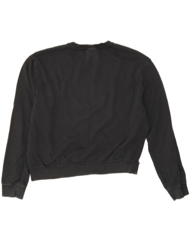 Nike Damen Crop Graphic Sweatshirt Pullover UK 14 Mittelschwarz Farbblock