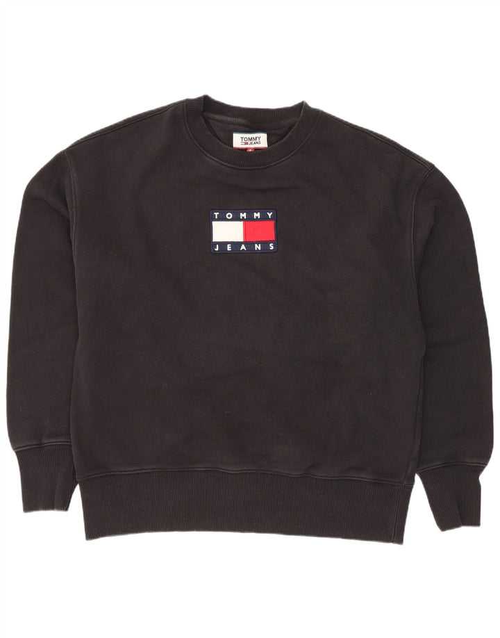 Tommy Hilfiger Herren-Sweatshirt mit Grafik, Größe S, schwarze Baumwolle