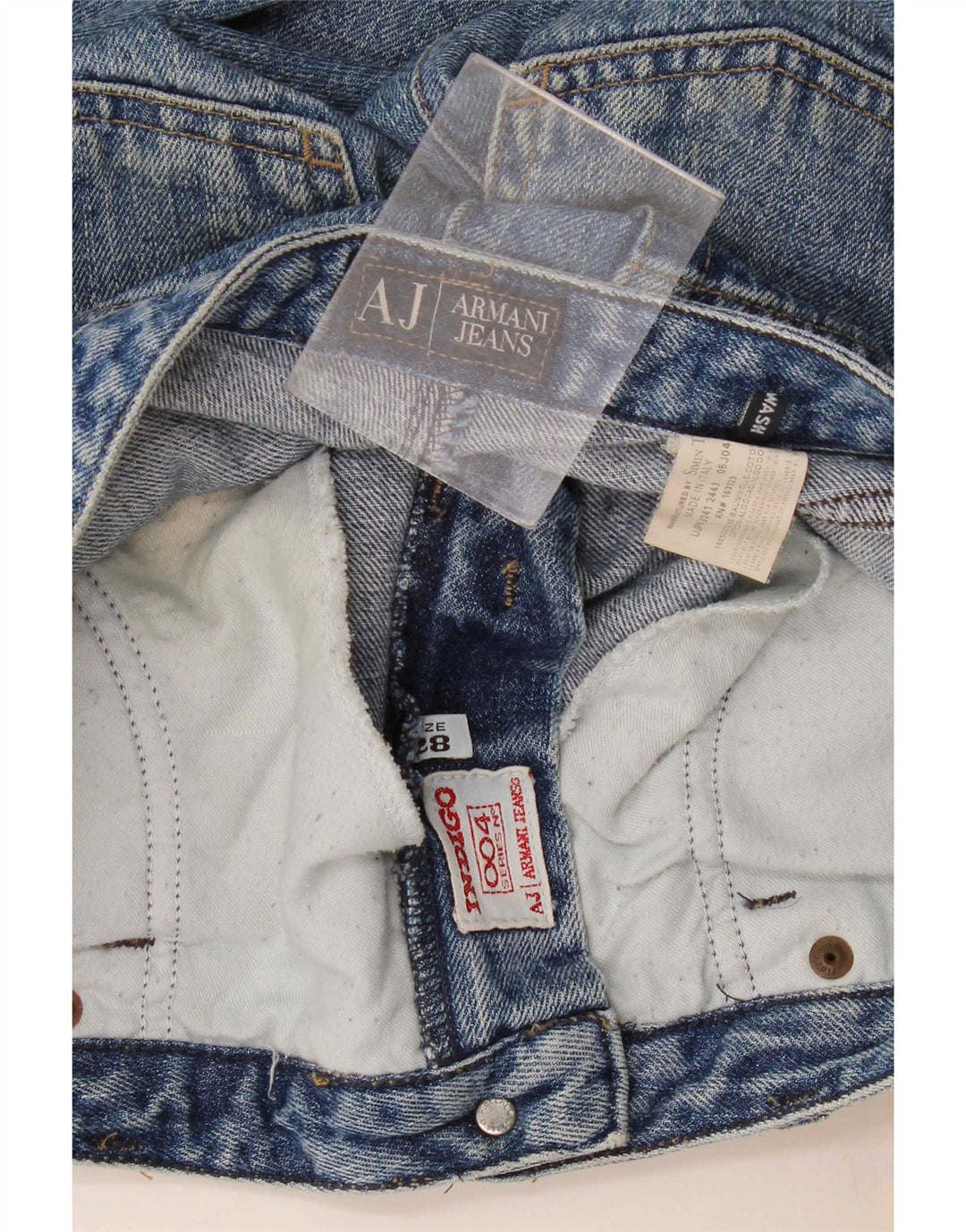 Armani Damen Straight Jeans W28 L28 Blaue Baumwolle